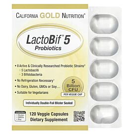 California Gold Nutrition LactoBif Probiotics 5 Billion CFU 120 вегетаріанських капсул