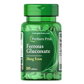 Puritan's Pride Ferrous Gluconate (28 mg Iron) 100 таблеток