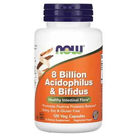 NOW 8 Billion Acidophilus & Bifidus 120 вегетаріанських капсул