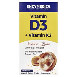 Enzymedica Vitamin D3 + Vitamin K2 60 капсул