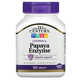 21st Century Papaya Enzyme 22 mg 100 жувальних таблеток