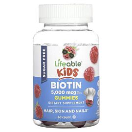 Lifeable Kids Biotin Gummies Sugar Free 5,000 mcg 60 жувальних цукерок