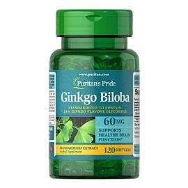 Puritan's Pride Ginkgo Biloba Standardized Extract 60 mg 120 рідких капсул