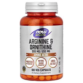 NOW Sports Arginine & Ornithine 100 вегетаріанських капсул