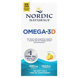 Nordic Naturals Omega-3D Lemon 120 рідких капсул