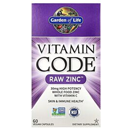 Garden of Life Vitamin Code RAW Zinc 60 капсул