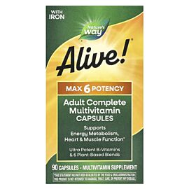 Nature's Way Alive! Max 6 Potency Adult Multivitamin With Iron 90 капсул
