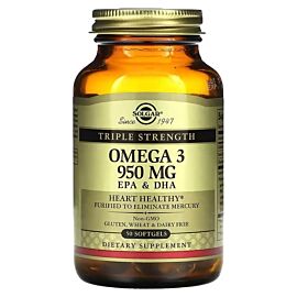 Solgar Triple Strength Omega-3 950 mg EPA & DHA 50 капсул.