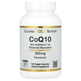 California Gold Nutrition CoQ10 with Bioperine 200 mg 120 вегетаріанських капсул