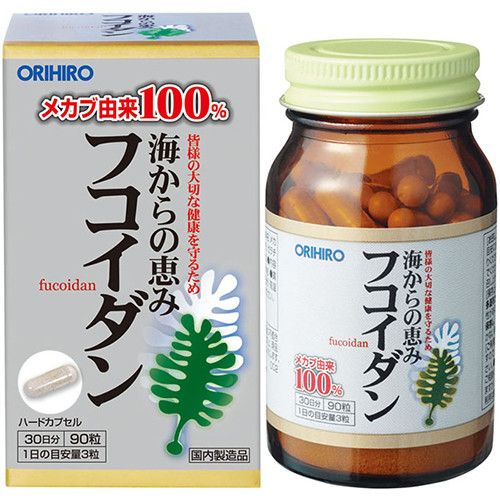 Orihiro 100% фукоїдан, екстракт морської водорості вакаме, 90 капсул на 30 днів прийому. До 12/2026