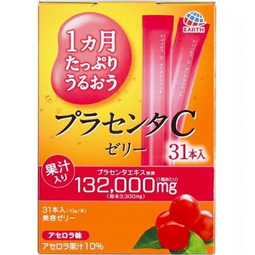 Earth Biochemical Placenta C Jelly Плацента желе з вітаміном С, смак ацероли, 31 шт по 10 г. До 12/2026