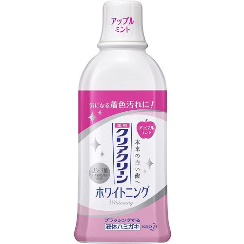 Kao Clear Clean Whitening Dental Rinse Apple Mint ополіскувач відбілюючий навіть смолу тютюну, 600 мл