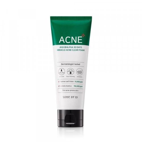 SOME BY MI AHA.BHA.PHA 30 Days Miracle Acne Clear Foam очищуюча кислотна пінка для вмивання, 100 мл. До 12/2026