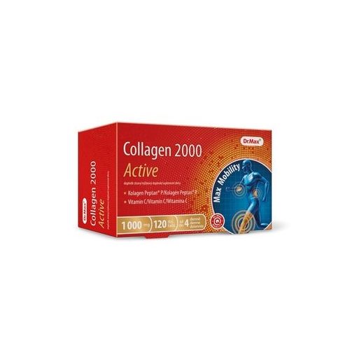 Dr.Max Collagen 2000 Active колаген пептид (тип I ) 1000 мг у кожній таблетці + вітамін С, 120 таблеток