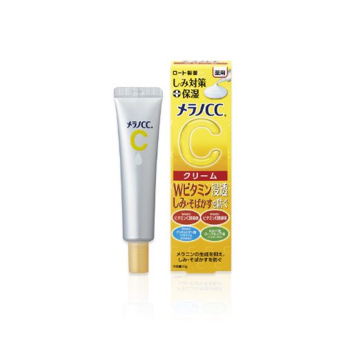 Rohto Melano CC Medicinal Blemish Countermeasure Moisturizing Cream Крем від плям, веснянок, прищів із вітамінами С і Е, 23 г