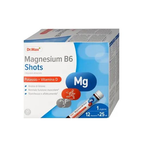 Dr.Max Magnesium B6 Shot магній (3 форми), калій, вітамін В6, 12 флаконів по 25 мл