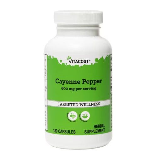 Vitacost Cayenne Pepper каєнський перець, 180 капсул на 90 днів. До 10/2027