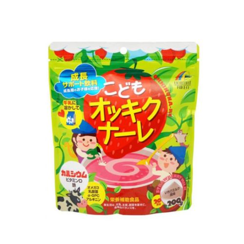 Unimat Riken Okki KunaRe Milk Flavor напій із кальцієм, вітаміном D, полуничний смак, 200 г. До 05/2026