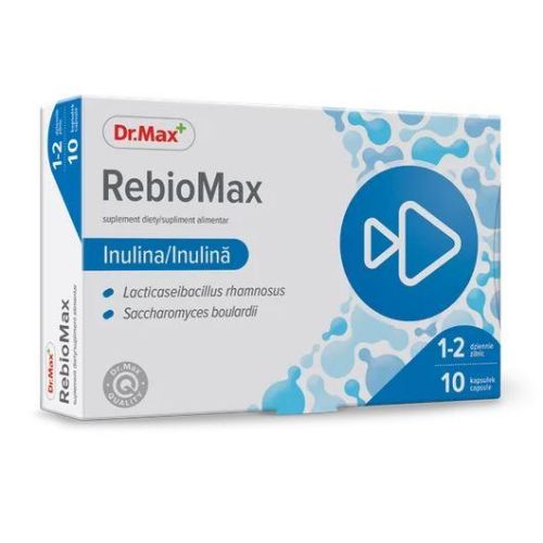 Dr.Max RebioMax Пробіотики, дріжджі, інулін, 10 капсул. до 10/2026