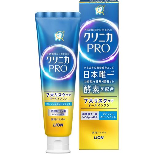 Lion Clinica Pro All-in-One Fresh Мята зубна паста з ензимами, профілактика карієсу, 95 г