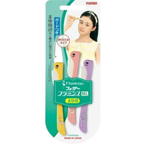 Feather Flamingo ML Eyebrow Безпечна бритва для брів, 3 шт