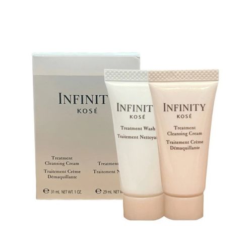 Kose Infinity набір мініатюр Treatment Cleansing Cream 31 мл (демакіяж) і Treatment Wash 29 мл (вмивання)