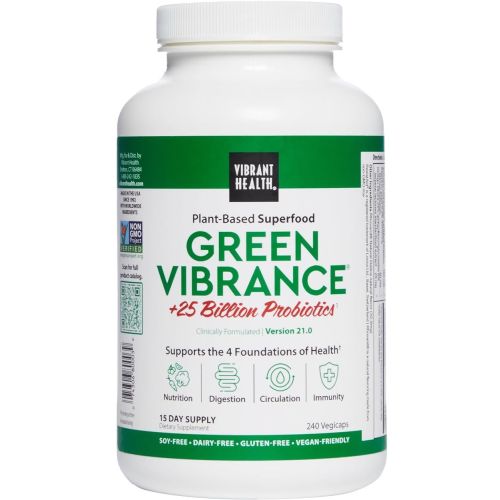 Vibrant Health Green Vibrance Рослинний суперфуд, ферменти, пробіотики, 240 капсул на 15 днів. До 05/2027
