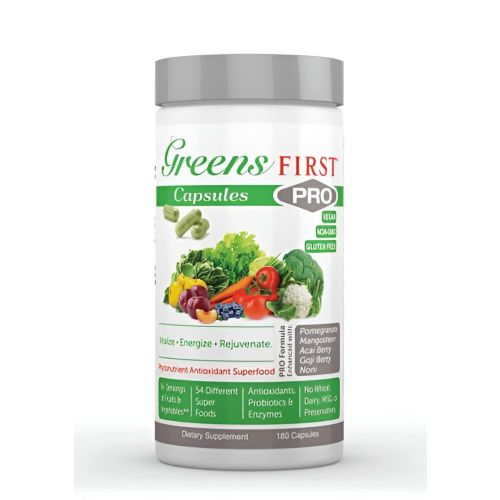 Greens First PRO Phytonutrient Рослинний суперфуд, пребіотики, пробіотики, ферменти, 180 капсул на 30 днів. До 06/2027