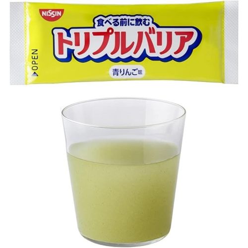 Nissin Foods Triple Barrier Psyllium Напій із лушпиння насіння подорожника, смак зеленого яблука, 1 пакетик х7г. До 02/2027