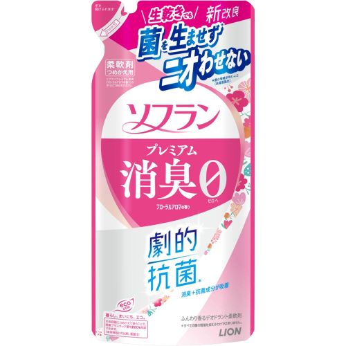 LION Soflan Premium Deodorizer Кондиціонер для білизни, квітковий аромат, поповнення 380 мл