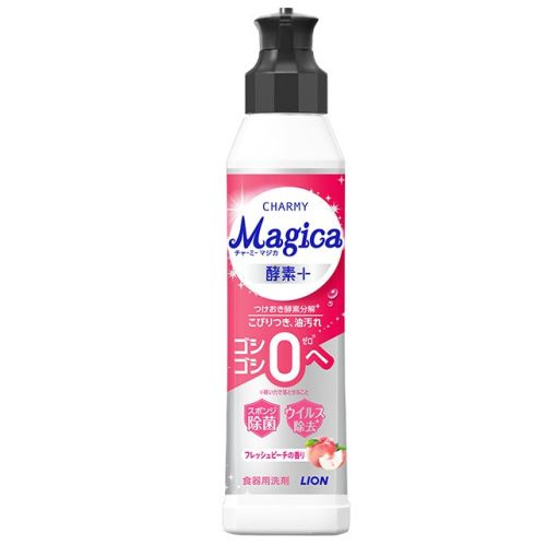 LION Charmy Magica Enzyme+ Засіб для миття посуду з ферментами, аромат персика, 220 мл