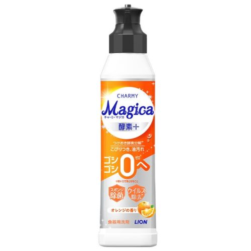LION Charmy Magica Enzyme+ Засіб для миття посуду з ферментами, аромат апельсина, 220 мл