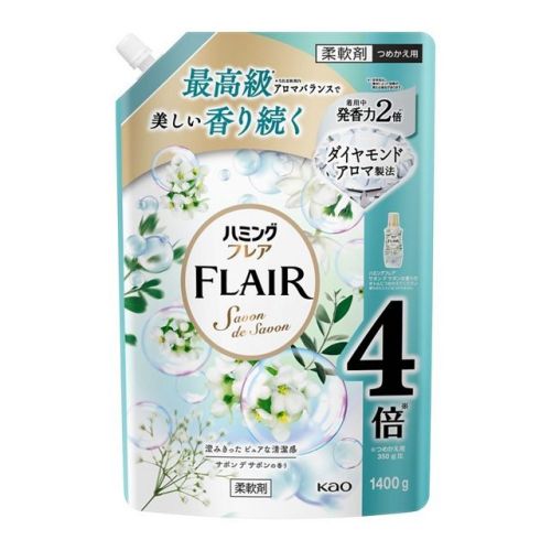 Kao Humming Flaіr Savon de Savon Кондиціонер для білизни, квітковий аромат мила, поповнення 1400 г