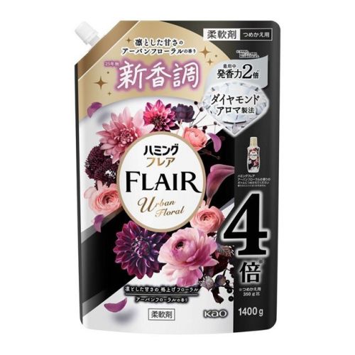 Kao Humming Flaіr Urban Floral Кондиціонер для білизни, квітковий аромат, поповнення 1400 г