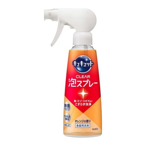 Kao CuCute CLEAR Spray Піна-спрей для миття посуду, аромат апельсина, 280 мл