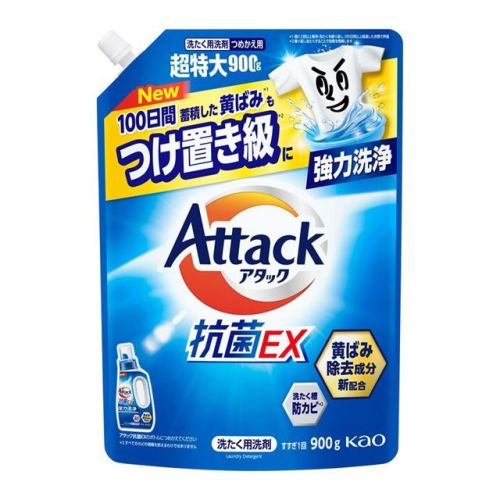 Kao Attack Antibacterial EX Антибактеріальний гель для прання, поповнення 900 г