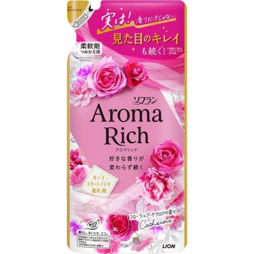 LION Soflan Aroma Rich Catherine Парфумований кондиціонер для білизни, аромат квітів і фруктів, поповнення 380 мл