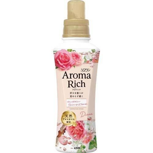 LION Soflan Aroma Rich Diana Парфумований кондиціонер для білизни, аромат троянди, 480 мл