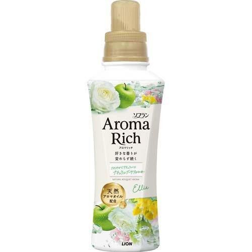 LION Soflan Aroma Rich Ellie Парфумований кондиціонер для білизни, аромат свіжого букета, 480 мл