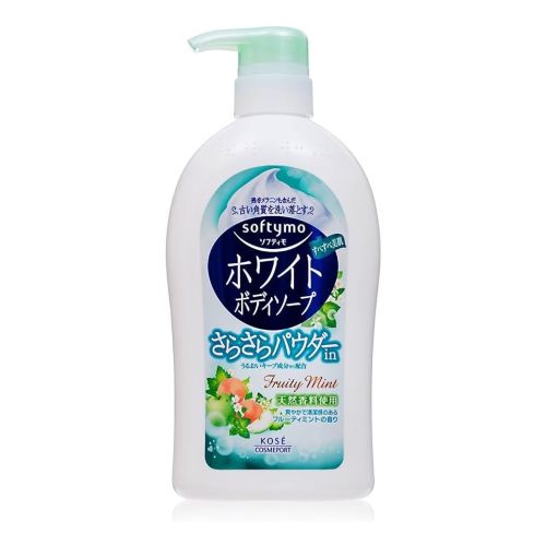 KOSE Softymo White Body Soap Рідке мило для тіла з пудрою, аромат фруктова мята, 600 мл