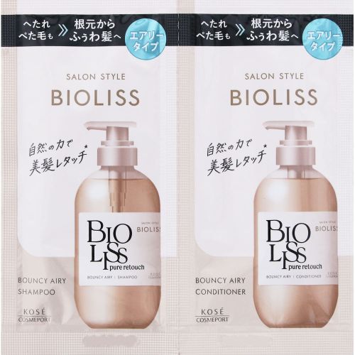 KOSE SS Bioliss Pure Touch Petafuwa Shampoo & Hair Conditioner Trial Set Пробний набір шампунь та кондиціонер, 10 мл + 10 мл