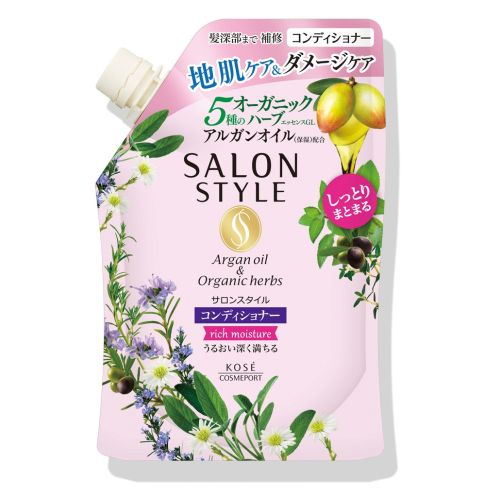 KOSE Salon Style Conditioner Rich Moisture Зволожуючий кондиціонер, солодкий квітковий аромат, поповнення 360 мл