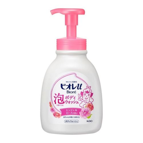Kao Biore U Foaming Body Wash Angel Rose Гель-пінка для душу для дітей і дорослих, 600 мл