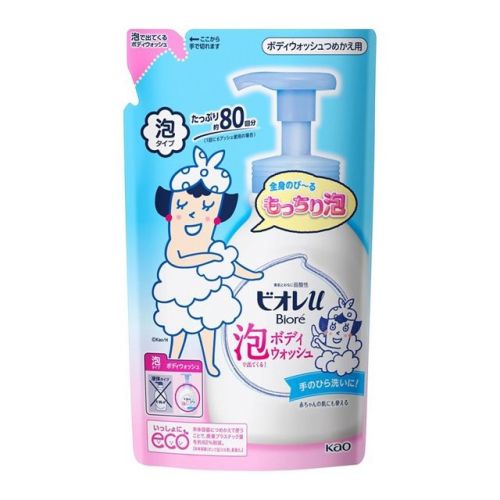 Kao Biore U Foaming Body Wash Гель-пінка для душу для дітей і дорослих, поповнення 480 мл