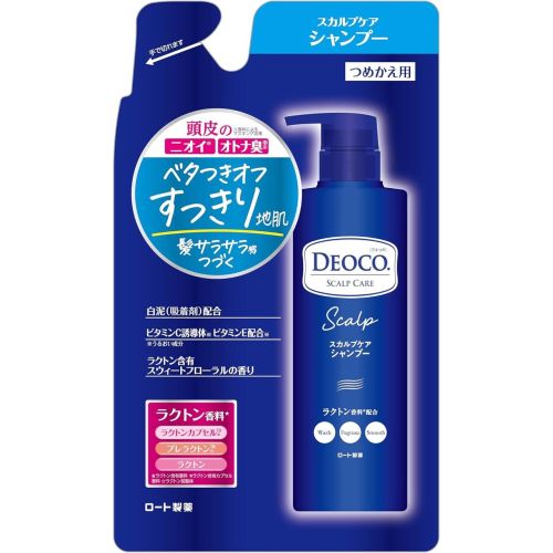 ROHTO Deoco Scalp Care Shampoo Шампунь для догляду за шкірою голови, поповнення 370 мл