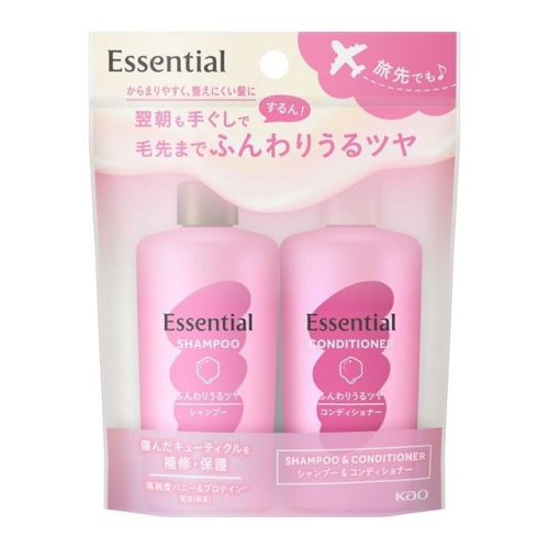 Као Essential Shampoo & Conditioner Soft and Shiny SR Mini Set Пробний набір шампунь та кондиціонер, 45 мл + 45 мл