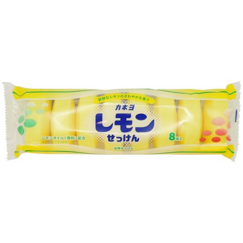 Kaneyo Lemon Soap тверде косметичне мило духмяне, аромат лимонний, 8 штук по 45 г