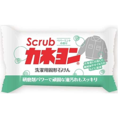 Kaneyo Scrub Kaneyon Господарське мило з абразивом тверде для виведення плям, мятний аромат, 110 г