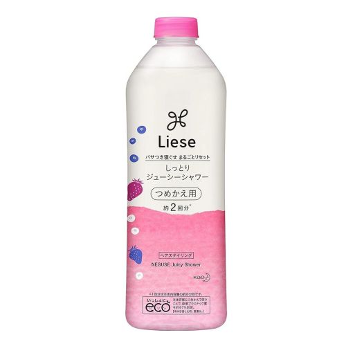 Као Liese Moist Juicy Shower Зволожуючий спрей для неслухняного волосся, аромат ягід, поповнення 340 мл