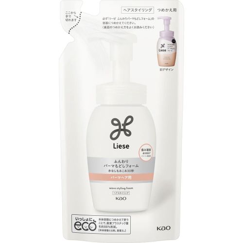 Као Liese Fluffy Perm Reversal Пінка для відновлення локонів після хімічної завивки, поповнення 180 мл